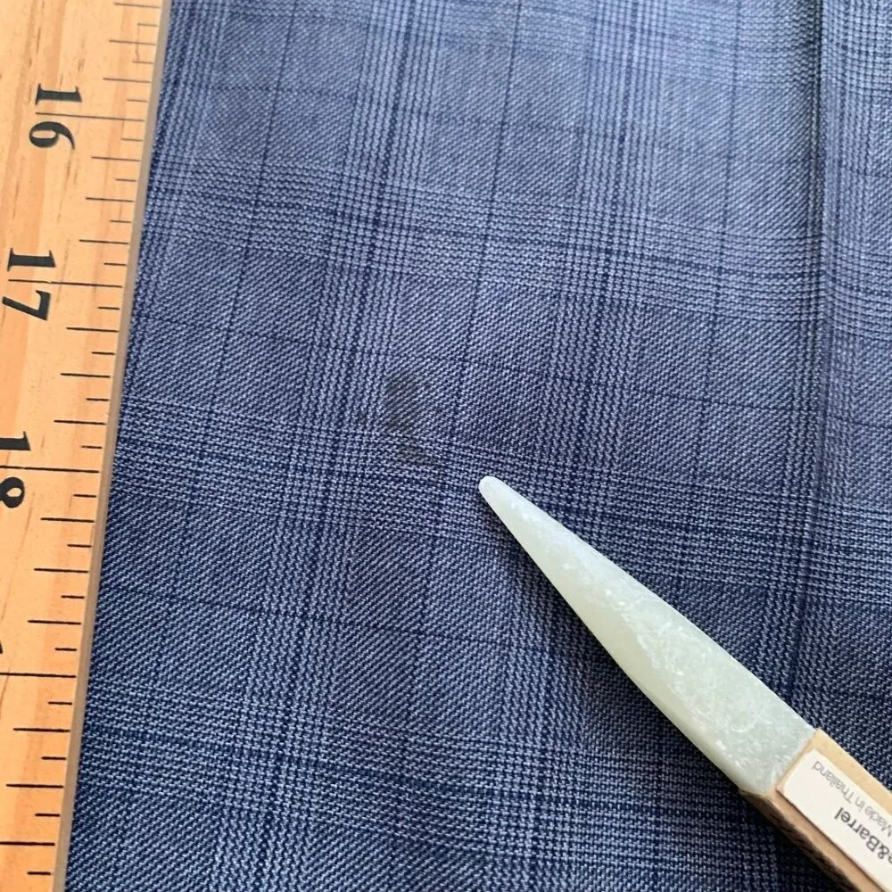 Banana Republic‎ 34x32 Mens Blue Glen Check 100% Wool Dress Pants Flat Front